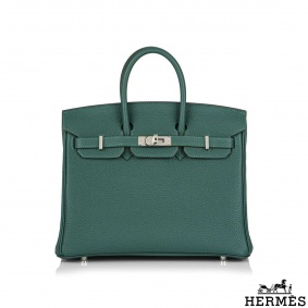 Herms Malachite Togo Birkin 25cm PHW